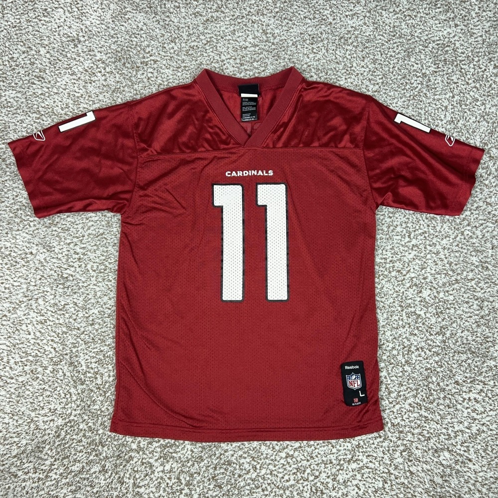 Arizona Cardinals Jersey Boys Large Red NFL Football Reebok Larry‎ Fitzgerald 11